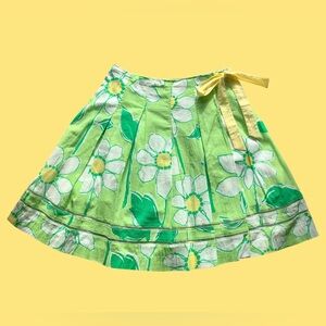 Vintage Lilly Pulitzer Floral Green & Yellow NICE